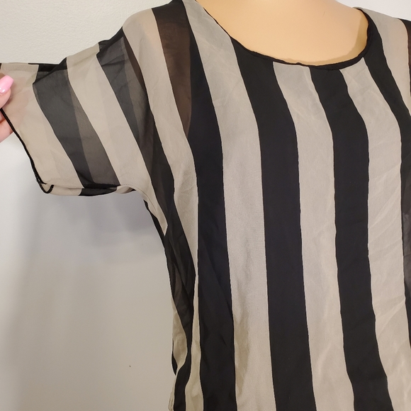 Sheer Striped Blouse - Picture 4 of 6